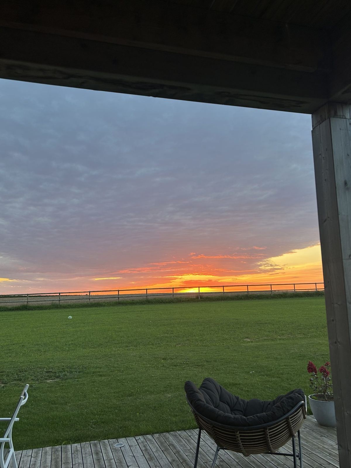Le brasero au coucher du soleil