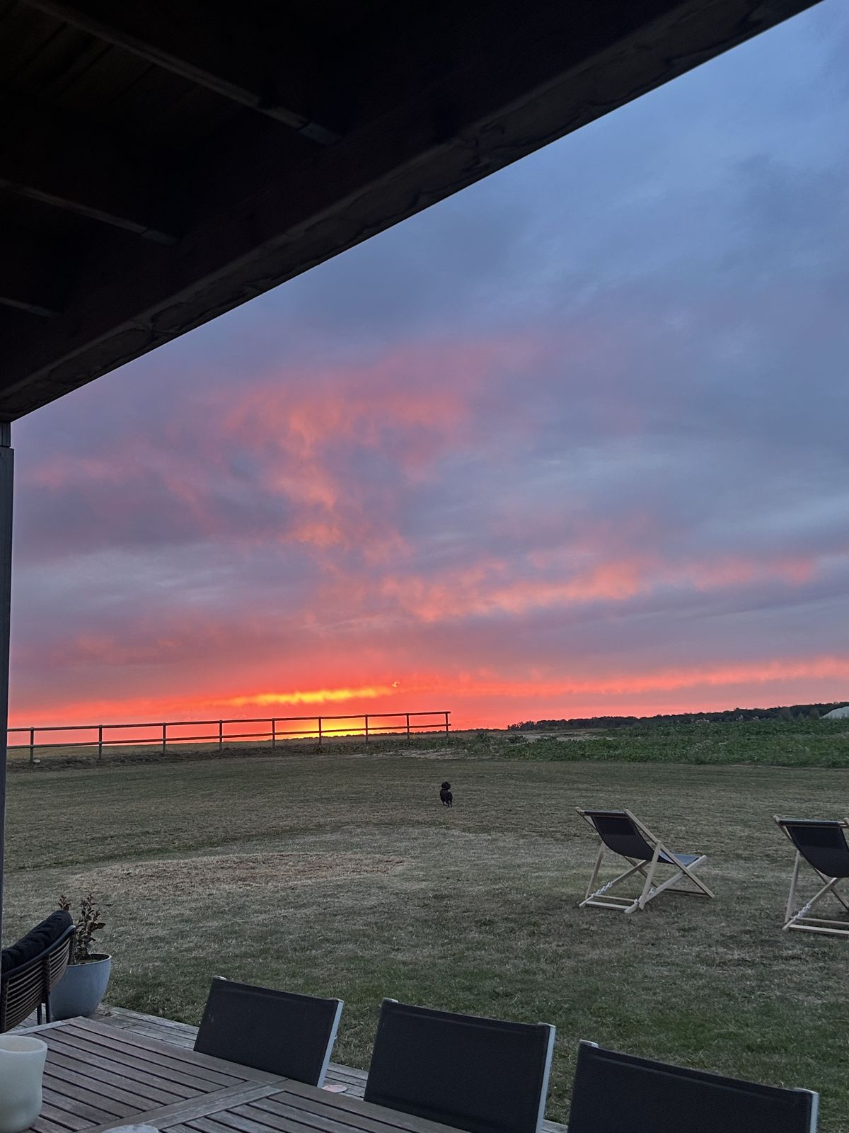 Coucher de soleil vu de la terrasse